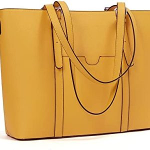 BROMEN Women Briefcase 15.6 inch Laptop Tote Bag Vintage Leather Handbags Shoulder Work Purses