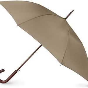 Tote's Men's Eco Auto Open Wooden Handle J Stick Umbrella